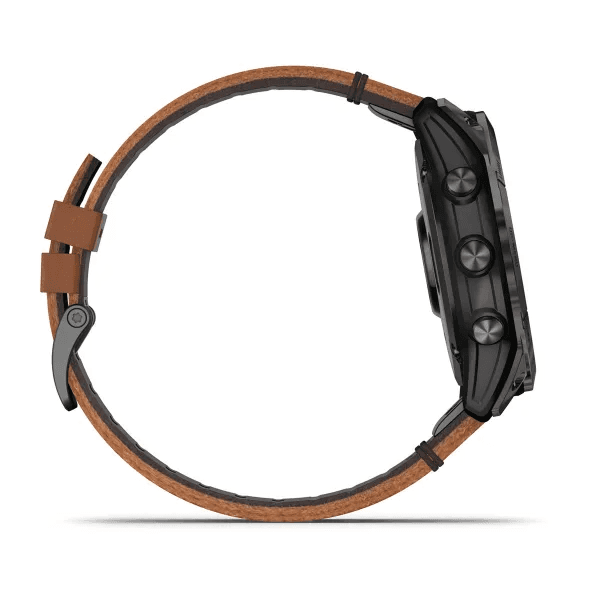 Epix Pro (Gen 2) – Sapphire Edition Carbon Grey DLC Titanium with Chestnut Leather Band — фото 5