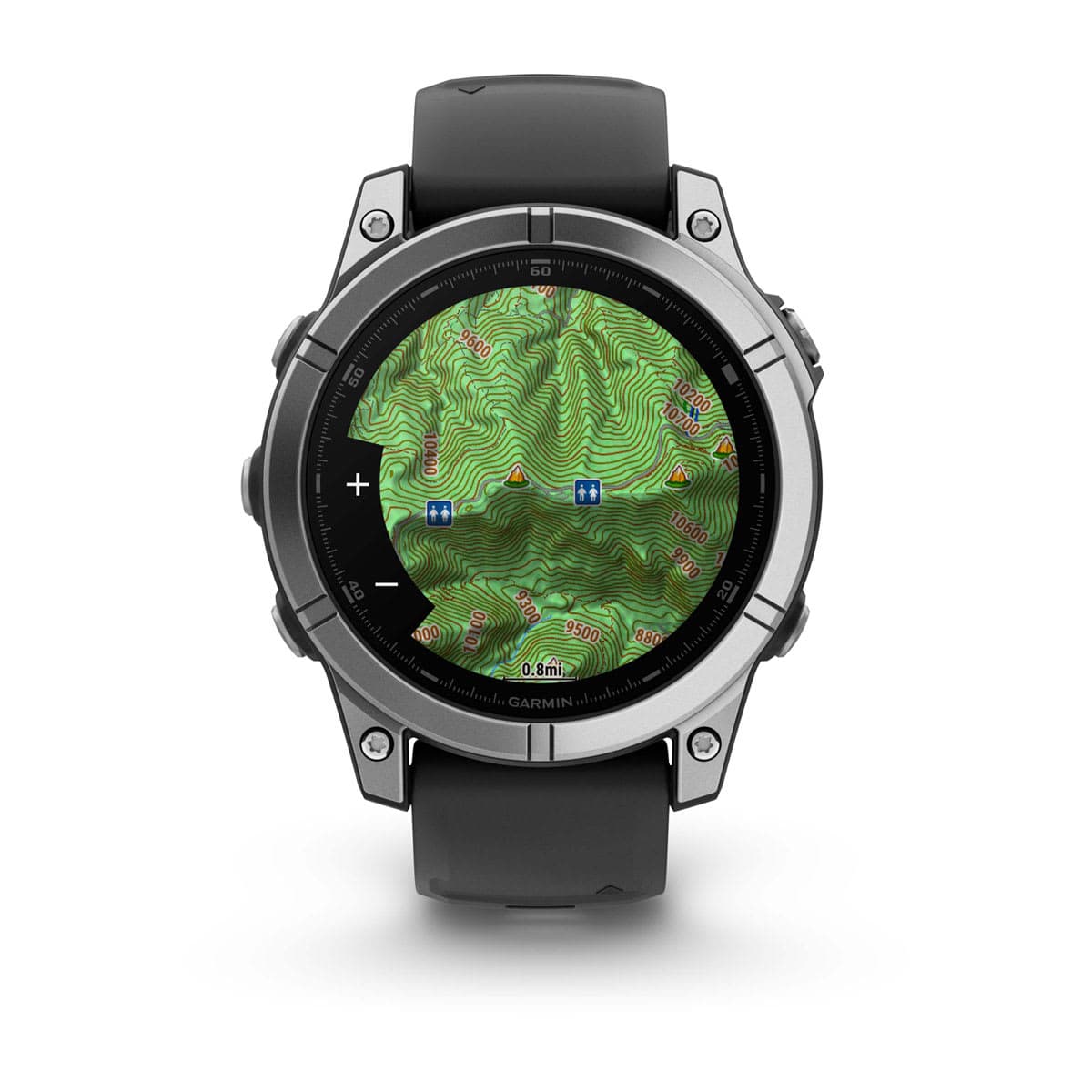 Fenix E – 47 mm, AMOLED Stainless Steel with Black Silicone Band — фото 3