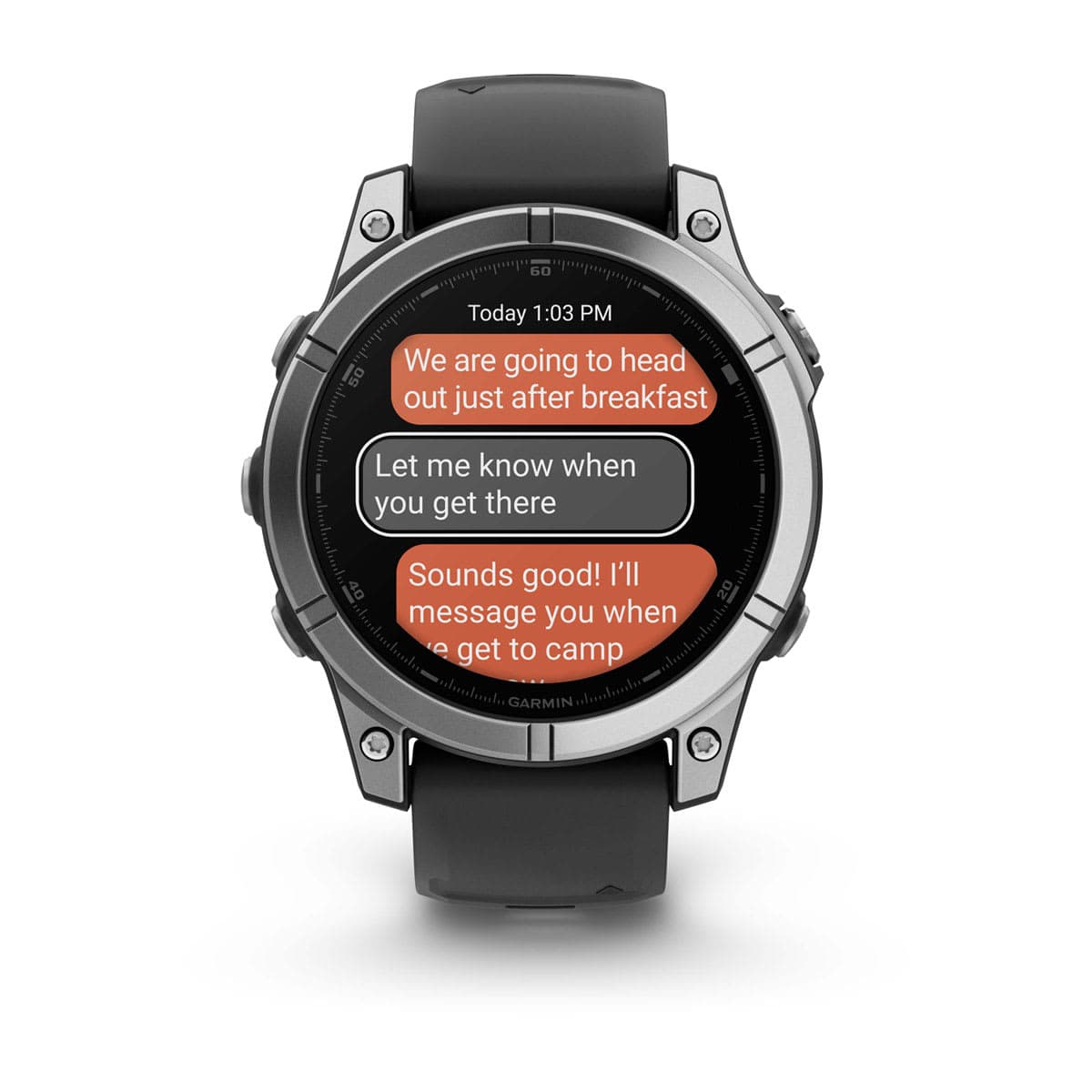 Fenix E – 47 mm, AMOLED Stainless Steel with Black Silicone Band — фото 10