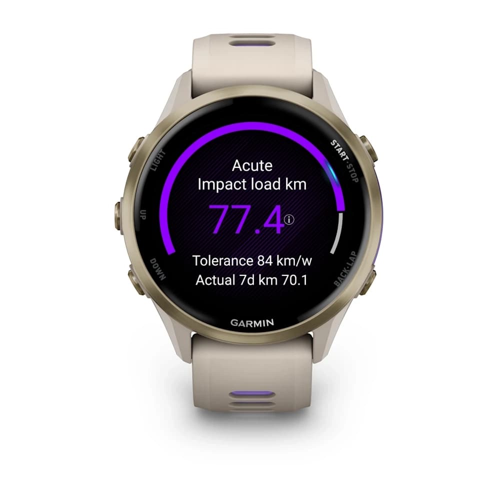 Forerunner 970 Soft Gold Titanium with French Grey Case and French Grey/Translucent Indigo Band — фото 3