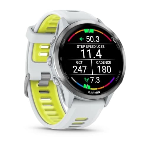 Forerunner 970 Titanium with Whitestone Case and Whitestone/Translucent Amp Yellow Band — фото 2