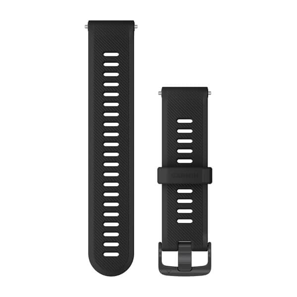 Watch Bands Black Silicone with Slate Hardware