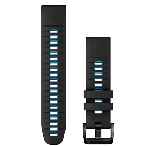 QuickFit 22 Watch Bands Black/Cirrus Blue Silicone