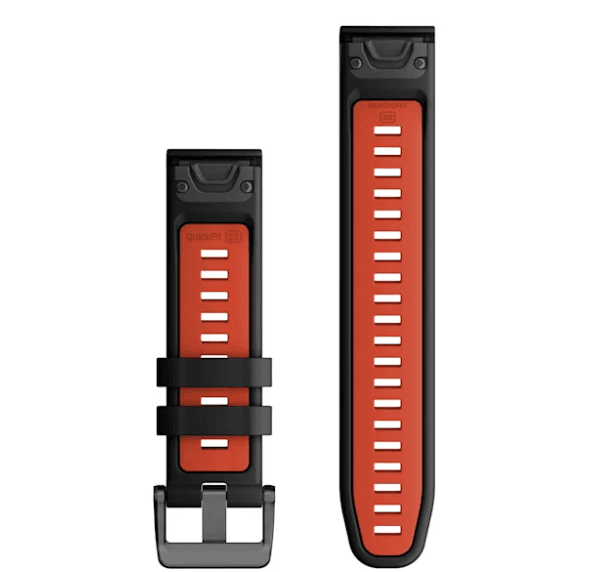 QuickFit 22 Watch Bands Black/Flame Red Silicone — фото 2