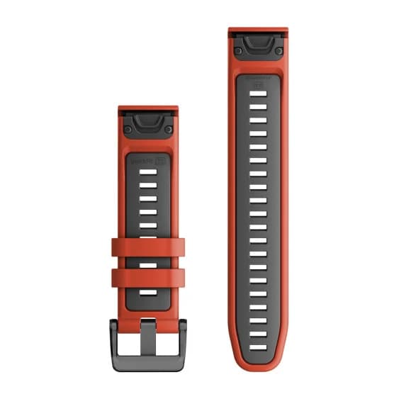 QuickFit 22 Watch Bands Flame Red/Graphite Silicone — фото 2