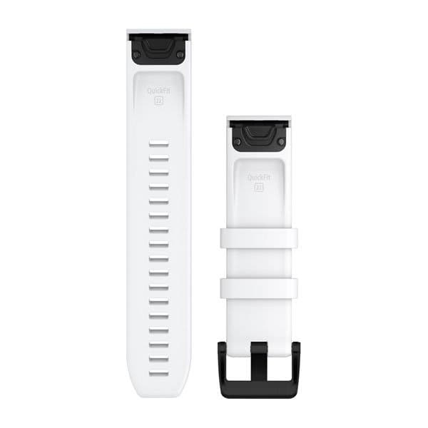 QuickFit 22mm Band White with Black Stainless Steel Hardware