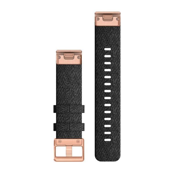 QuickFit 20 Watch Bands Heathered Black Nylon with Rose Gold Hardware — фото 2