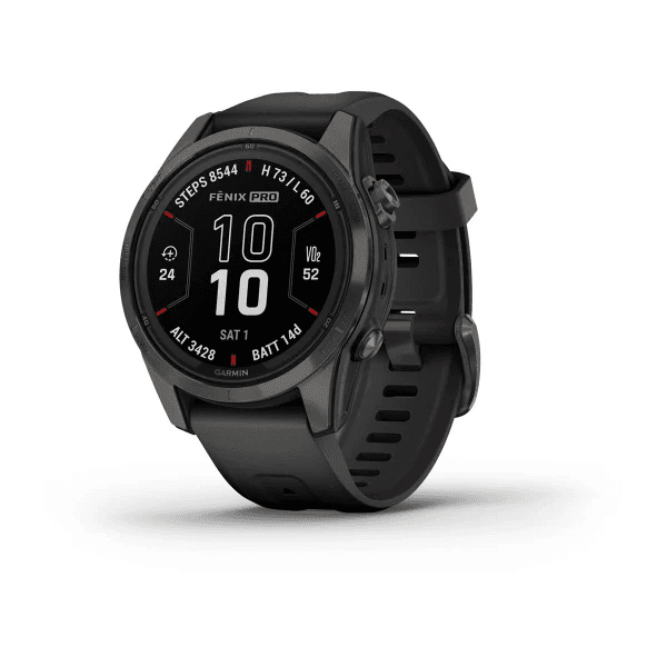 Fenix 7S Pro – Sapphire Solar Edition Carbon Gray DLC Titanium with Black Band
