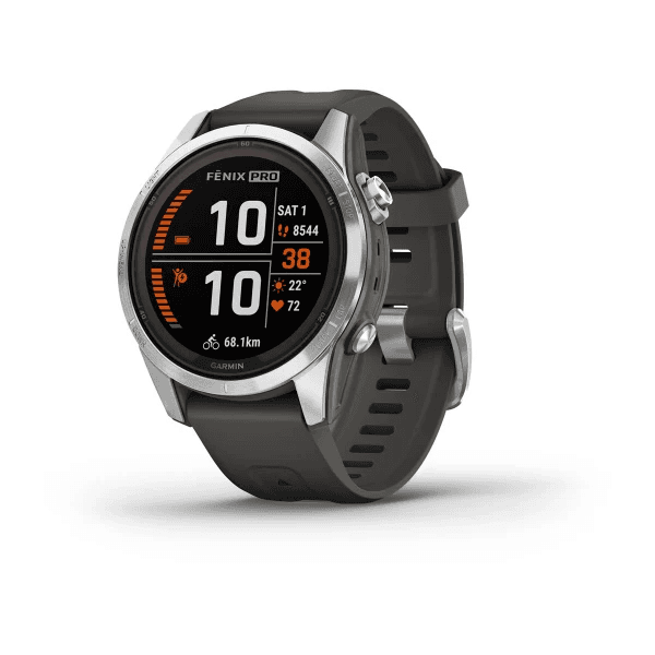 Fenix 7S Pro – Solar Edition Silver with Graphite Band