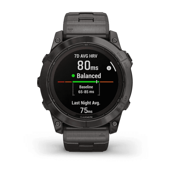 Fenix 7X Pro - Sapphire Solar Edition Carbon Gray DLC Titanium with Vented Titanium Bracelet — фото 5