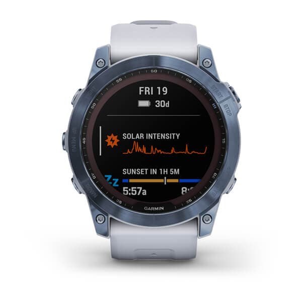 Fenix 7X Sapphire Solar Mineral Blue DLC Titanium with Whitestone Band — фото 2
