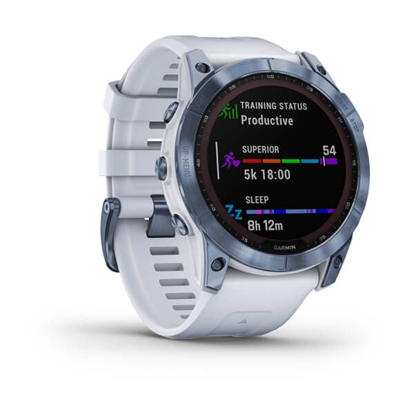 Fenix 7X Sapphire Solar Mineral Blue DLC Titanium with Whitestone Band — фото 3