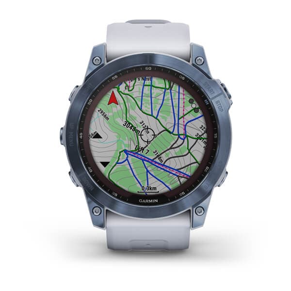 Fenix 7X Sapphire Solar Mineral Blue DLC Titanium with Whitestone Band — фото 4