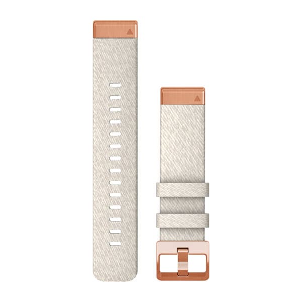 QuickFit 20 Watch Bands Cream Heathered Nylon with Rose Gold Hardware