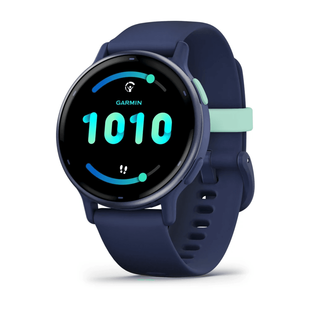 Vivoactive 5 Metallic Navy Aluminum Bezel with Navy Case and Silicone Band