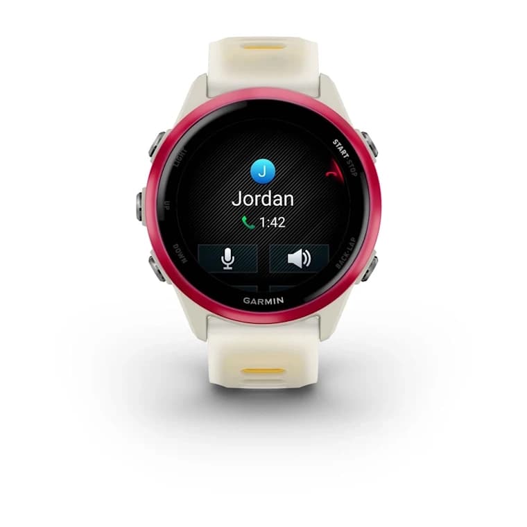 Forerunner 570 - 42mm Raspberry Aluminum with Translucent Bone/Mango Band — фото 3
