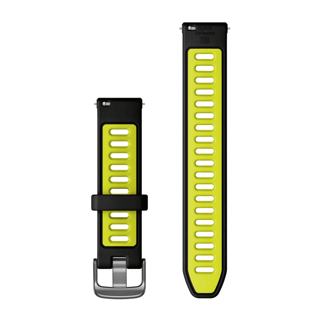 Quick Release Bands (18 mm) Black/Amp Yellow with Slate Hardware — фото 2