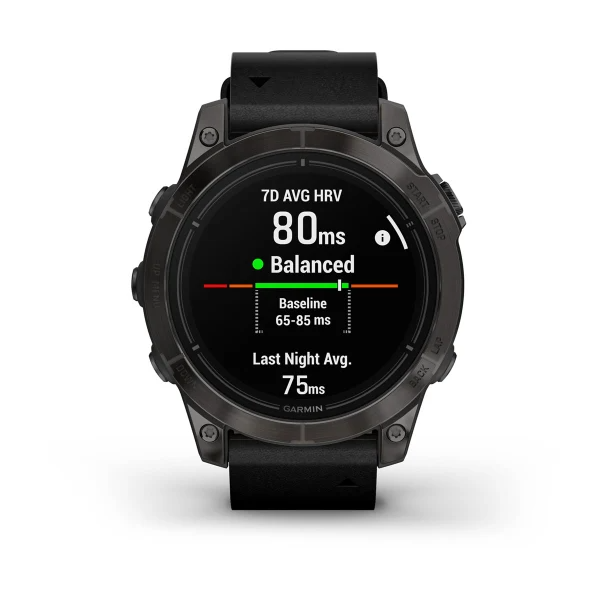 Epix Pro (Gen 2) – Sapphire Edition Carbon Grey DLC Titanium with Black Leather Band — фото 6