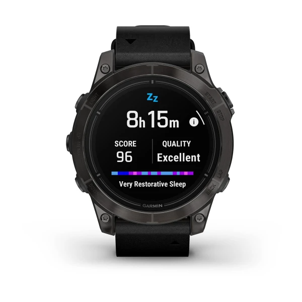 Epix Pro (Gen 2) – Sapphire Edition Carbon Grey DLC Titanium with Black Leather Band — фото 8