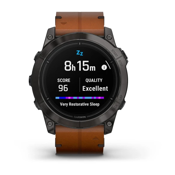 Epix Pro (Gen 2) – Sapphire Edition Carbon Grey DLC Titanium with Chestnut Leather Band — фото 8