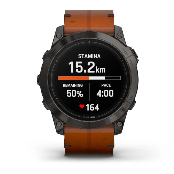 Epix Pro (Gen 2) – Sapphire Edition Carbon Grey DLC Titanium with Chestnut Leather Band — фото 9