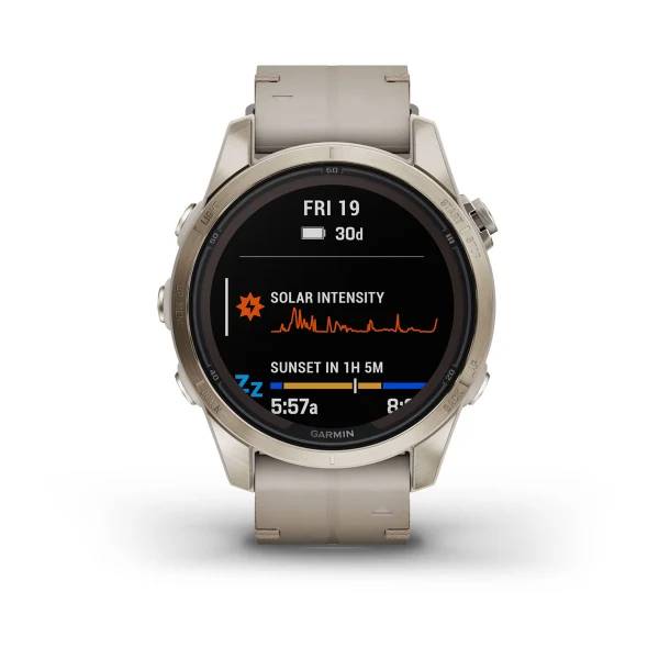Fenix 7S Pro – Sapphire Solar Edition Soft Gold with Limestone Leather Band — фото 2