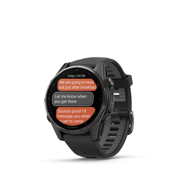 Fenix 8– AMOLED Sapphire Carbon Gray DLC Titanium With Black/Pebble Gray Silicone 43 mm — фото 3
