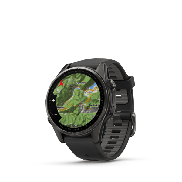 Fenix 8– AMOLED Sapphire Carbon Gray DLC Titanium With Black/Pebble Gray Silicone 43 mm — фото 4