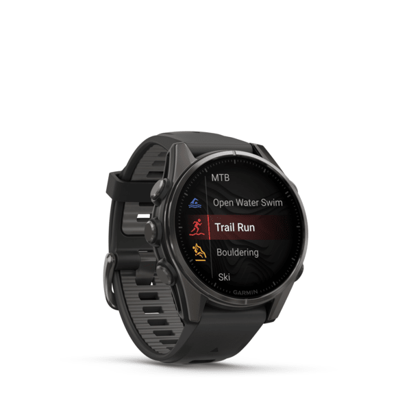 Fenix 8– AMOLED Sapphire Carbon Gray DLC Titanium With Black/Pebble Gray Silicone 43 mm — фото 5