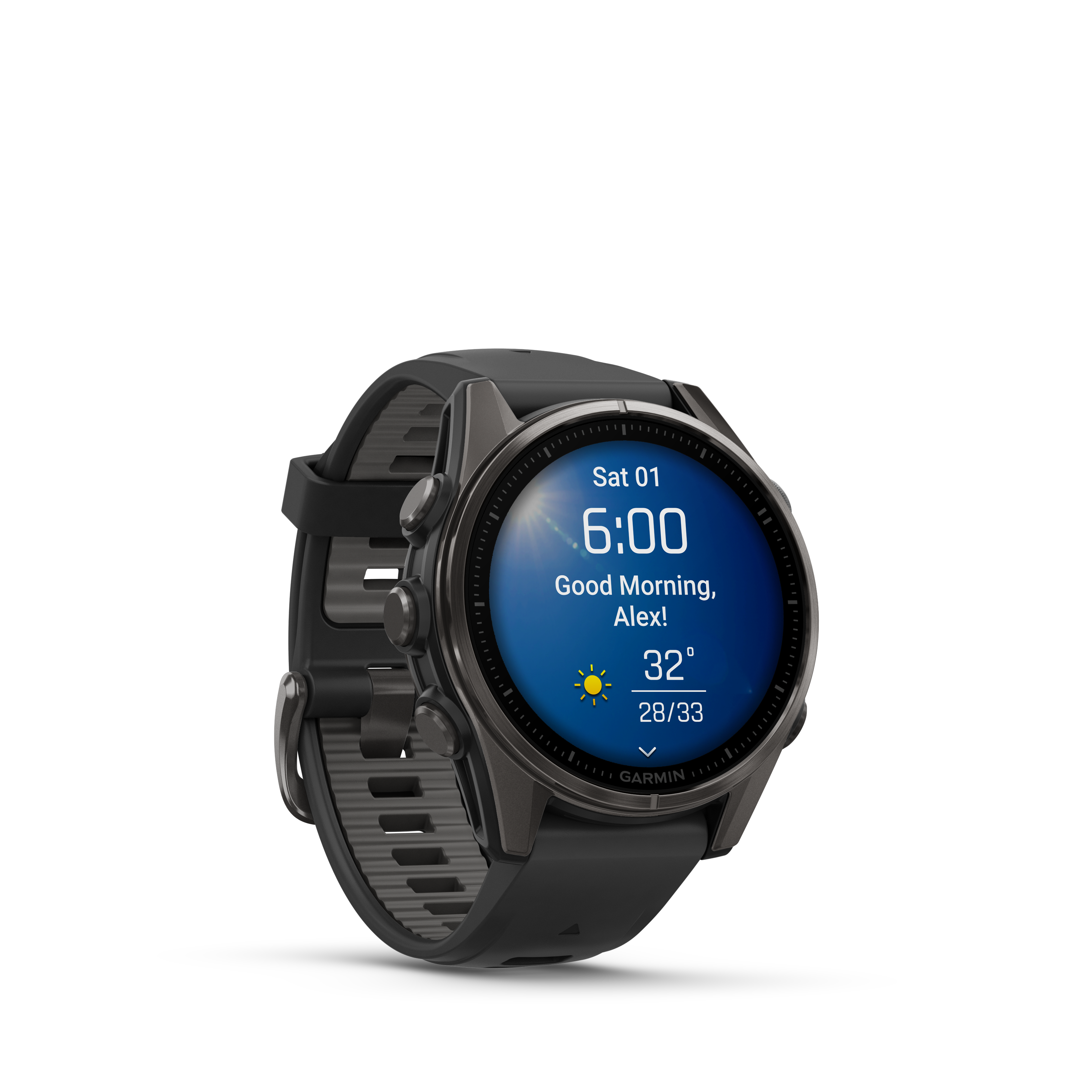 Fenix 8– AMOLED Sapphire Carbon Gray DLC Titanium With Black/Pebble Gray Silicone 43 mm — фото 7