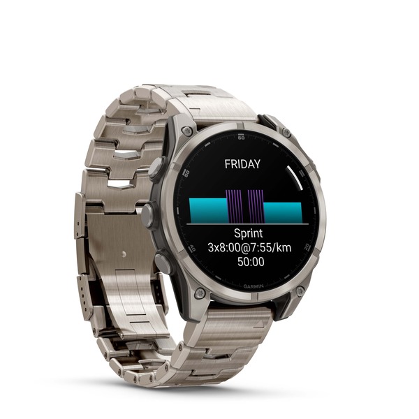 Fenix 8 – AMOLED Sapphire bare titanium, graphite with a titanium band, plus a graphite silicone band, 47 mm — фото 5
