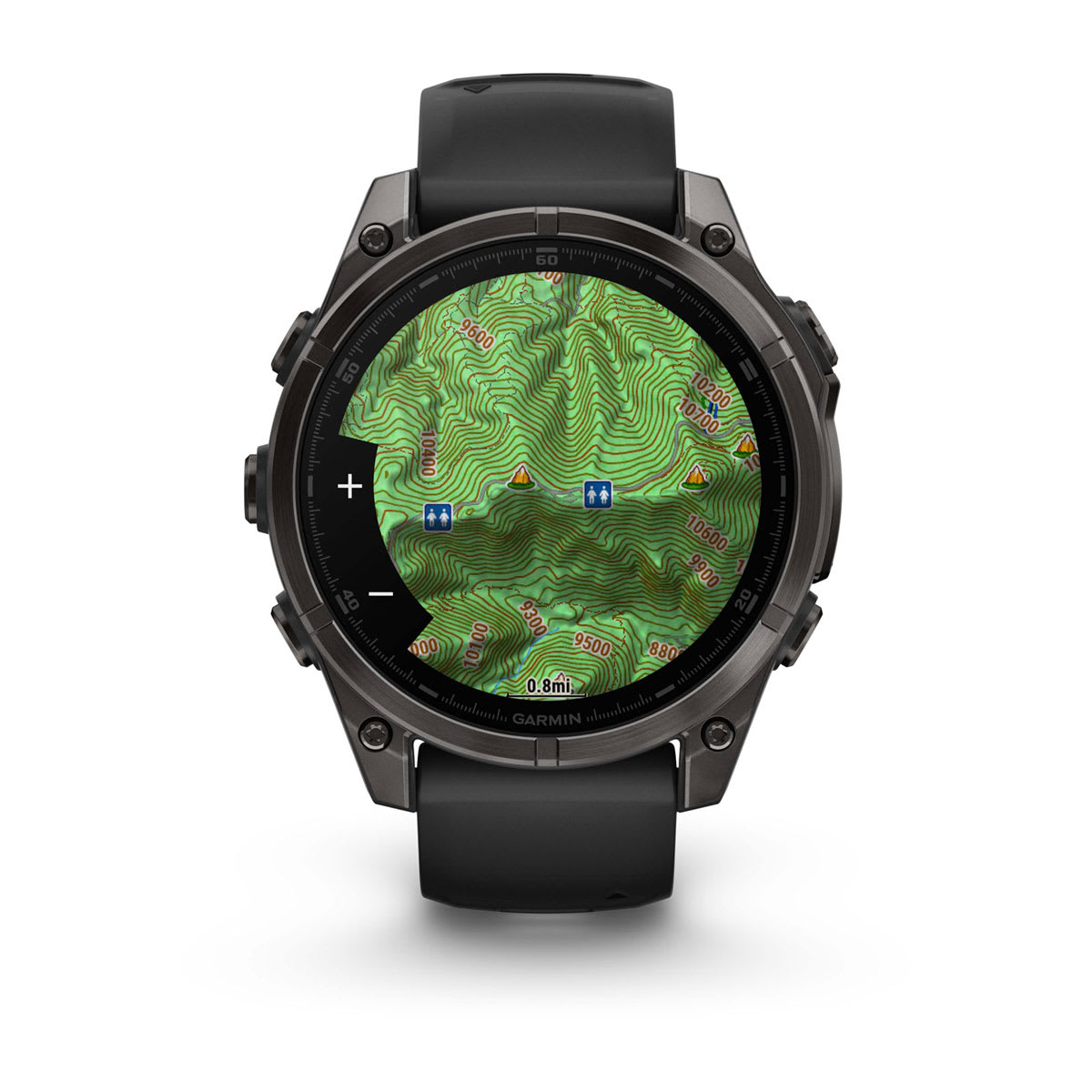 Fenix 8 - 47mm AMOLED Sapphire carbon gray DLC titanium with black/pebble gray silicone — фото 5