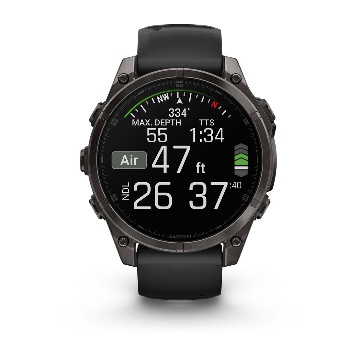 Fenix 8 - 47mm AMOLED Sapphire carbon gray DLC titanium with black/pebble gray silicone — фото 7