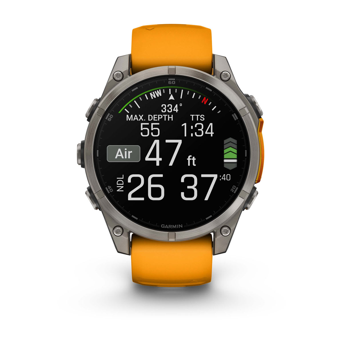 Fenix 8 – 47 mm, AMOLED Sapphire titanium with a spark orange/graphite silicone band — фото 7