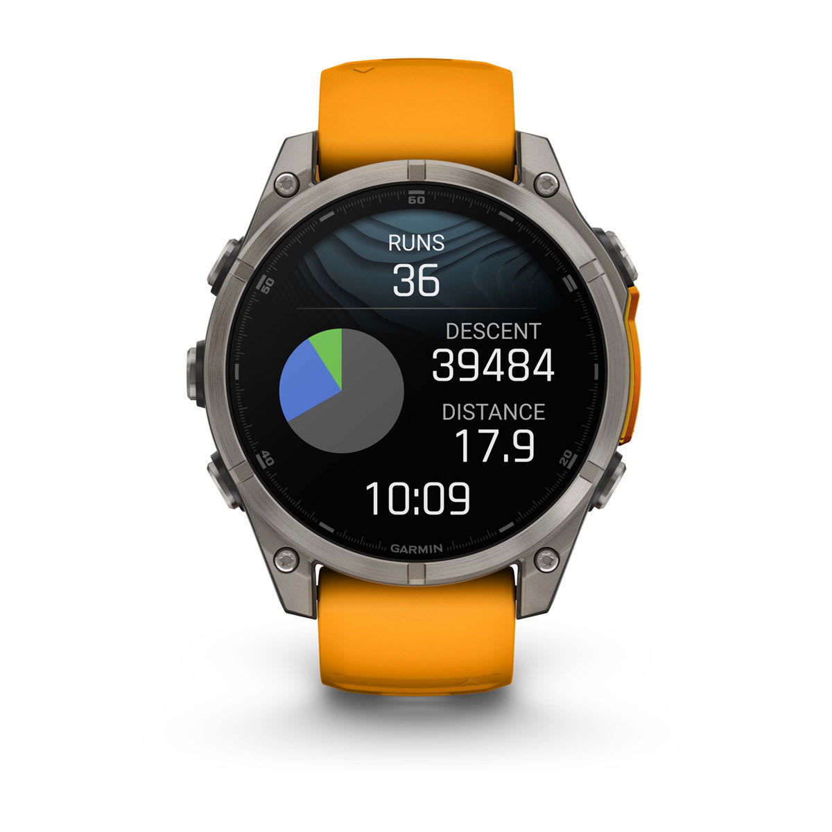 Fenix 8 – 47 mm, AMOLED Sapphire titanium with a spark orange/graphite silicone band — фото 8