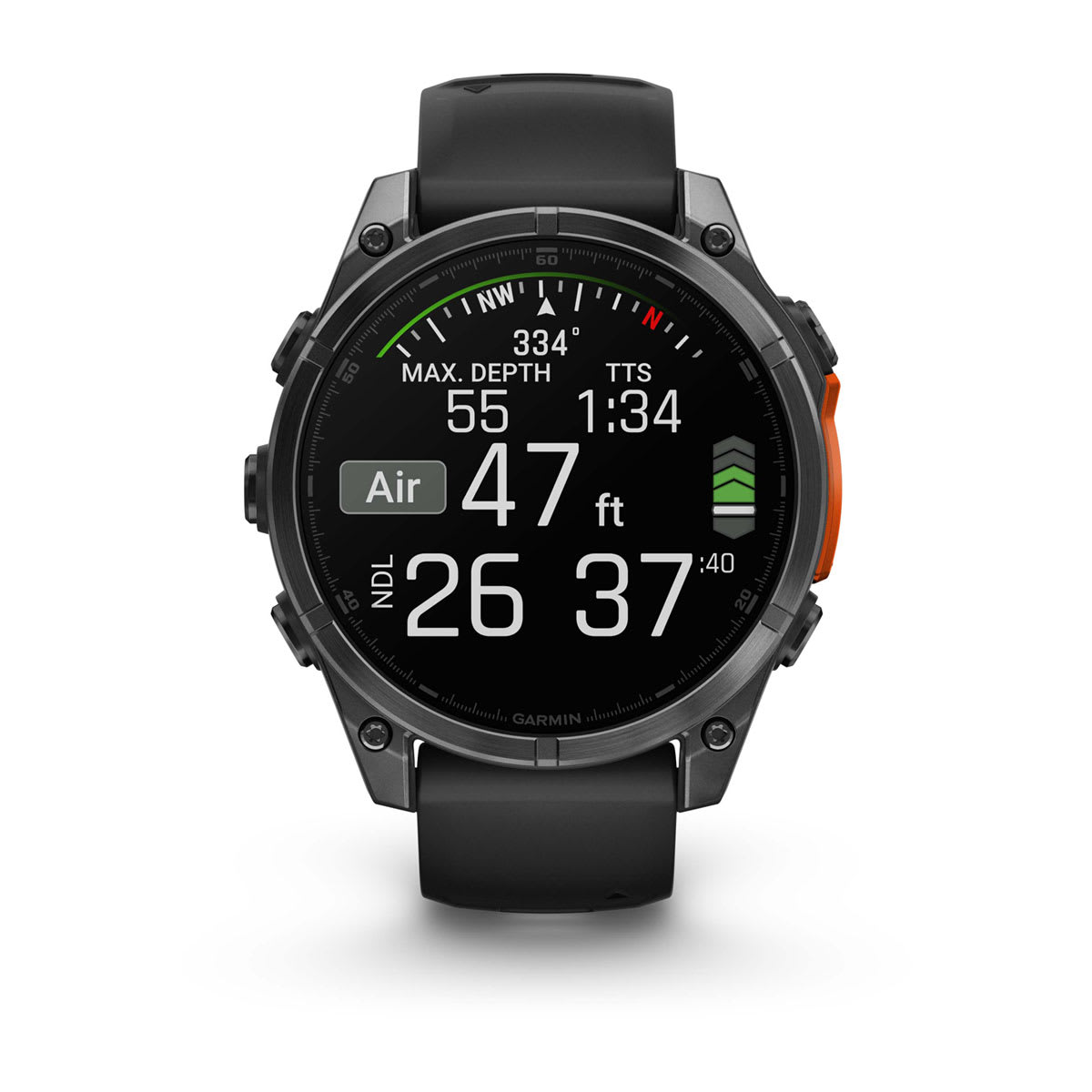 Fenix 8 – 47 mm, AMOLED slate gray with a black silicone band — фото 7