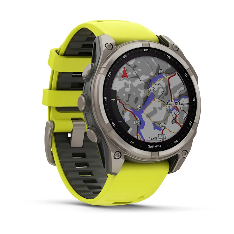 Fenix 8 – Solar Sapphire Titanium With An Amp Yellow/Graphite Silicone Band 47 mm — фото 3