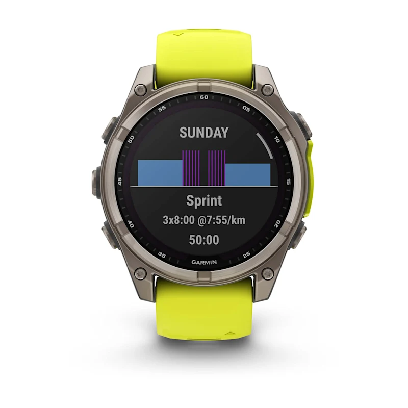Fenix 8 – Solar Sapphire Titanium With An Amp Yellow/Graphite Silicone Band 47 mm — фото 4