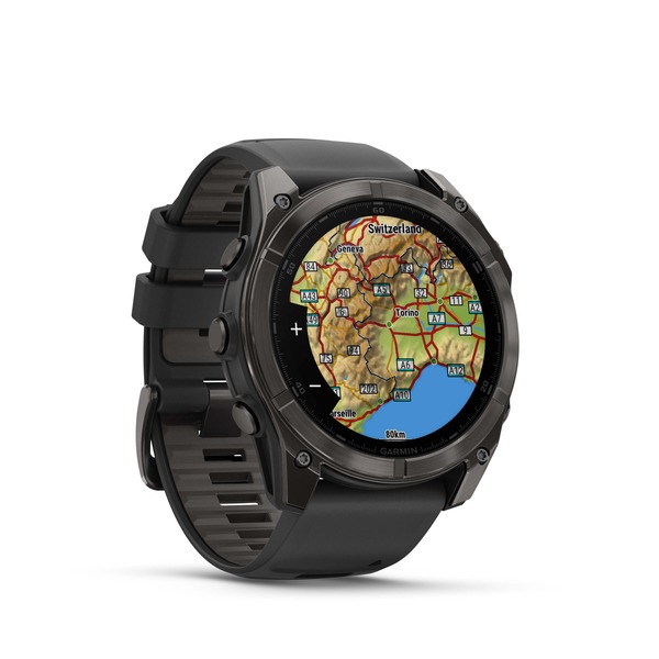 Fenix 8 – AMOLED Sapphire Carbon Gray DLC Titanium with Black/Pebble Gray Silicone 51 mm — фото 2