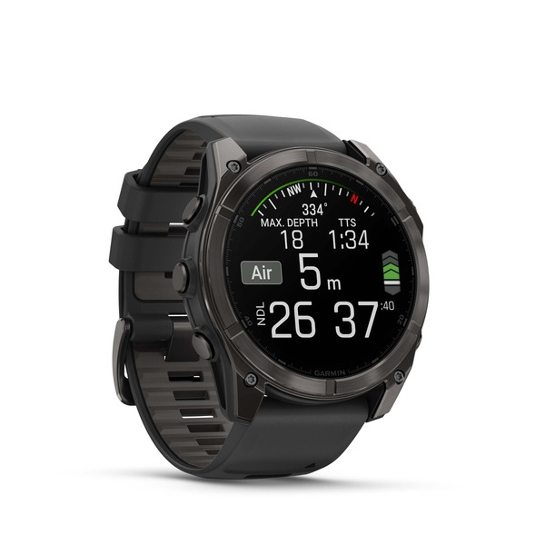 Fenix 8 – AMOLED Sapphire Carbon Gray DLC Titanium with Black/Pebble Gray Silicone 51 mm — фото 3