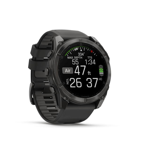 Fenix 8 – AMOLED Sapphire Carbon Gray DLC Titanium with Black/Pebble Gray Silicone 51 mm — фото 4