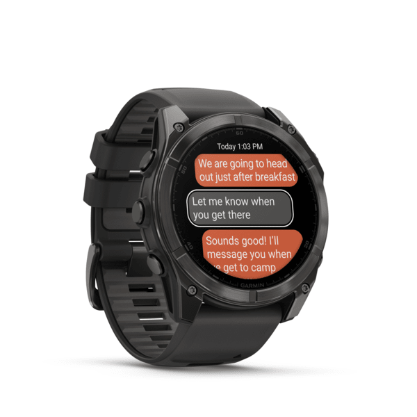 Fenix 8 – AMOLED Sapphire Carbon Gray DLC Titanium with Black/Pebble Gray Silicone 51 mm — фото 5