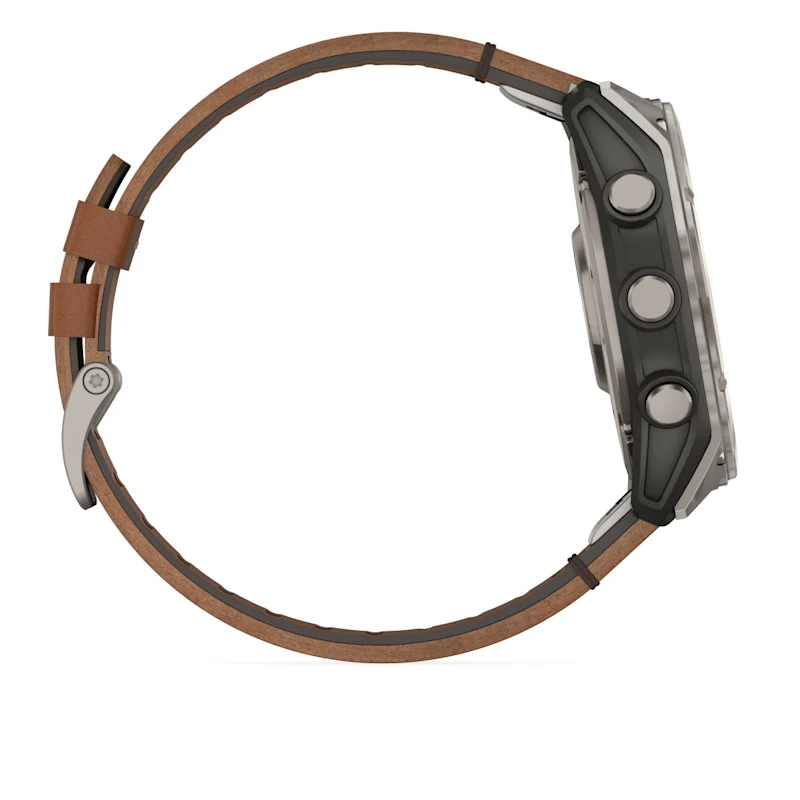 Fenix 8 – AMOLED Sapphire Bare Titanium Black With A Chestnut Leather Band Plus A Graphite Silicone Band 51 mm — фото 4