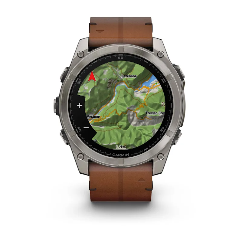 Fenix 8 – AMOLED Sapphire Bare Titanium Black With A Chestnut Leather Band Plus A Graphite Silicone Band 51 mm — фото 5