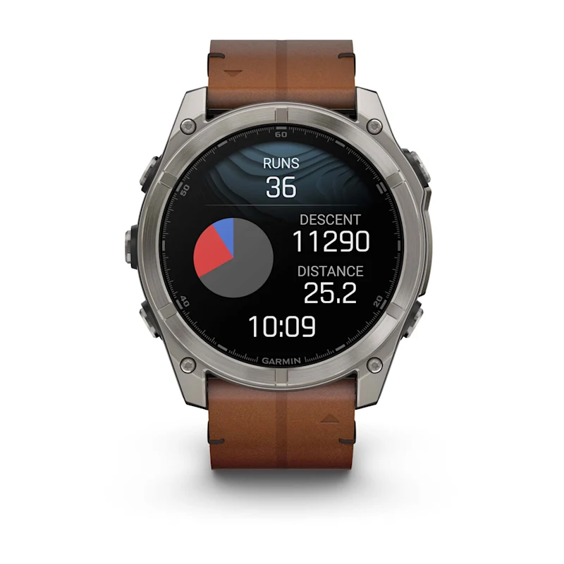Fenix 8 – AMOLED Sapphire Bare Titanium Black With A Chestnut Leather Band Plus A Graphite Silicone Band 51 mm — фото 8