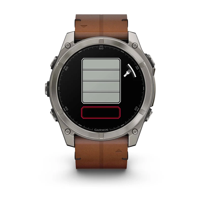 Fenix 8 – AMOLED Sapphire Bare Titanium Black With A Chestnut Leather Band Plus A Graphite Silicone Band 51 mm — фото 9