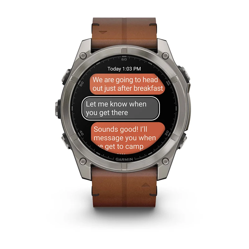 Fenix 8 – AMOLED Sapphire Bare Titanium Black With A Chestnut Leather Band Plus A Graphite Silicone Band 51 mm — фото 10