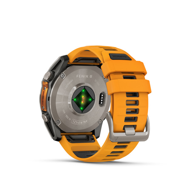 Fenix 8 – AMOLED Sapphire Titanium With A Spark Orange/Graphite Silicone Band 51mm — фото 4