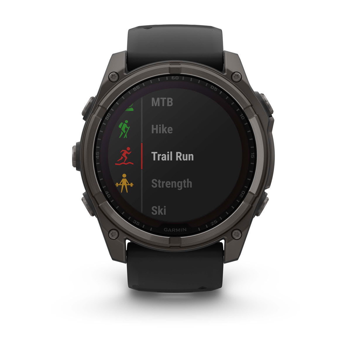 Fenix 8 –  Solar Sapphire Titanium Carbon Gray DLC Titanium with Black/Pebble Gray Silicone 51 mm — фото 6