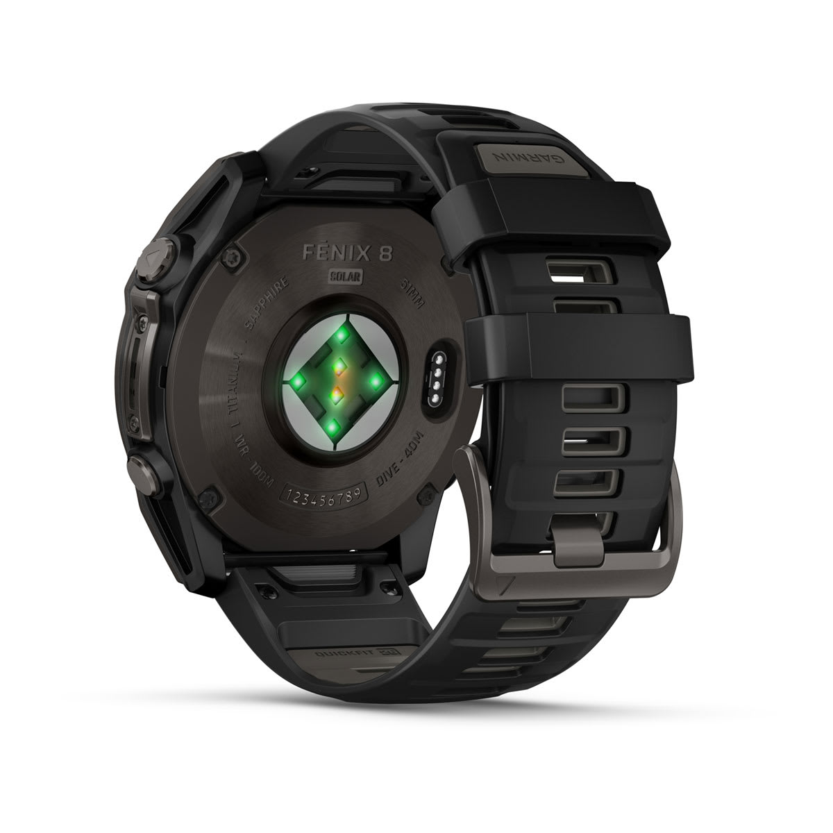 Fenix 8 –  Solar Sapphire Titanium Carbon Gray DLC Titanium with Black/Pebble Gray Silicone 51 mm — фото 10